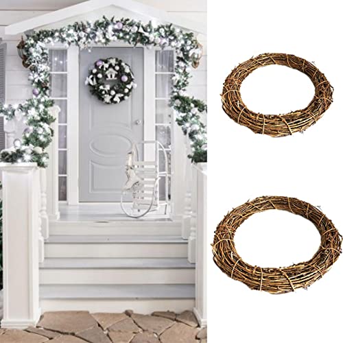 Vine Branch Wreath,Christmas Decoration Rattan Wreath - Natural Vine Wreathes, Rattan Vine Branch Door, Wreath Hoop for DIY, Christmas, Craft, Holiday, Wedding, Party