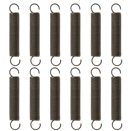 VGOL 12PCS Tension Spring with Hooks Compressed Springs 60mm Length 10mm OD 1mm Wire Diameter Spring Steel Small Dual Hooks for Marine Computer Automotive