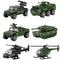 Hautton Diecast Toy Vehicles, 6 Pack Alloy Metal Action Toys Model Cars Playset Tank, Jeep, Panzer, Attack Helicopter, Anti-air Vehicle, Scout Helicopter for Kids Boys Toddlers