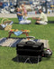 Weber Go-Anywhere Gas Barbeque Grill | Portable Gas BBQ Grill | Table Top Camping Barbeque with Lid | Porcelain-Enamelled Bowl | Small & Lightweight Deep Dish Outdoor Stove - Ivory (1125004)