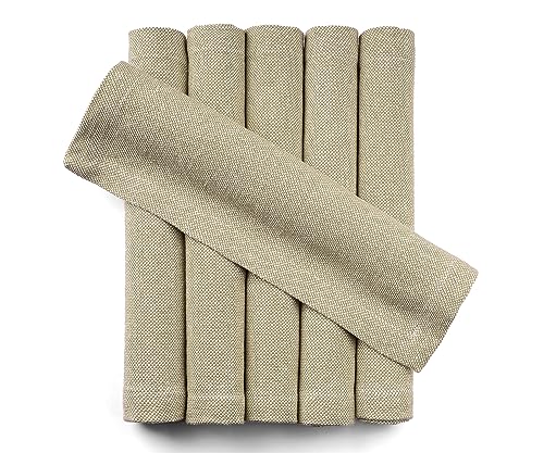 Cotton Linen Placemats Set of 6 - Cloth Placemats - Woven Placemats - Dinner Mats - Washable Placemats Rectangle for Kitchen, Dining Table Placemats - Farmhouse Beige Table Mats 13"x18" Rectangle Mats