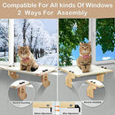 Cat Window Perch Cat Window Hammock Cat Bed with Wood Frame for Large Cats, Easy to Adjust and Assemble Cat Bed for Windowsill, Bedside, Drawer and Cabinet, for Sunbathing, Napping & Overlooking