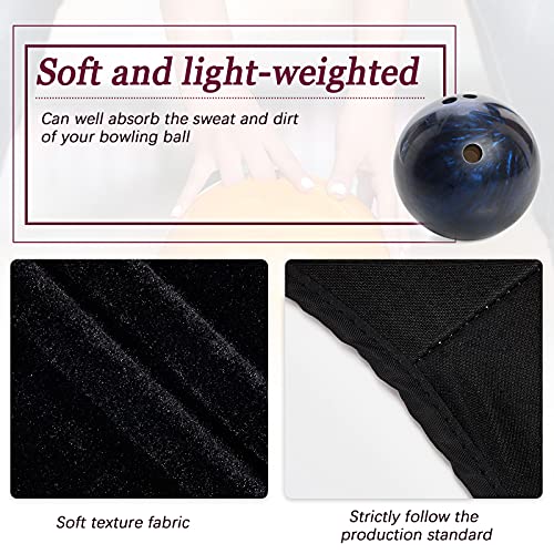 Zhanmai 2 Pack Bowling See Saws Washable Bowling Ball Polisher Bags Bowling Ball Cleaner Holder Bags Black Bowling Cleaner Towels for Bowling Ball Cleaning