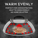 HULISEN Cheese Melting Dome & Smashed Burger Press, 9 Inch Heavy Duty Round Basting Cover with Stainless Steel Burger Smasher, Griddle Accessories Kit for Flat Top Grill Cooking Indoor/Outdoor