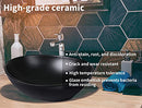 Ceramic Basin Bathroom Sinks Hand Wash Bowl Vanity Above Counter Matte Black