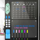 Acrylic Magnetic Fridge Calendar, 2pcs Clear Monthly Planner and Memo Board for Fridge, 15.8" x 11.8" Reusable Organiser Board Includes 6 Wet Erase Markers, Markers Holder, Wipe Cloth