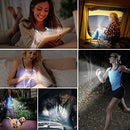 (Light Blue) - LUXJET LED Hug Light,Rechargeable Neck Book Lights Night Lamp for Reading, Hands Free, 4 LED Bulbs, 3 Adjustable Brightness (Light Blue)