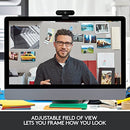 Logitech Brio 4K Webcam, Ultra 4K HD Video Calling, Noise-Canceling mic, HD Auto Light Correction, Wide Field of View, Works with Microsoft Teams, Zoom, Google Voice, PC/Mac/Laptop/MacBook/Tablet