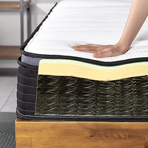 Zinus Deluxe Innerspring Double Mattress Memory Foam Comfort Euro Top