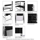 Picnic Time ONIVA - a Brand - Sports Chair with Side Table, Beach Chair, Camp Chair for Adults, (Black)