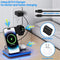 HEYMIX 3 in 1 Wireless Charger, 15W Fast Wireless Charging Station, 3-in-1 Wireless Phone Charging Dock Stand Compatible with AirPods, iWatch, iPhone14/13, Samsung Galaxy S22/S21 (with QC3.0 Adapter)