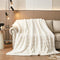 PU MEI Luxury Faux Fur Rabbit Fur Throw Blanket White 60"*80",Soft Plush Reversible Sherpa Blankets,Twin Fuzzy Elegant Blanket Thick Throws for Bed,Comfy Bedding Accent Blankets for Sofa Couch Chair