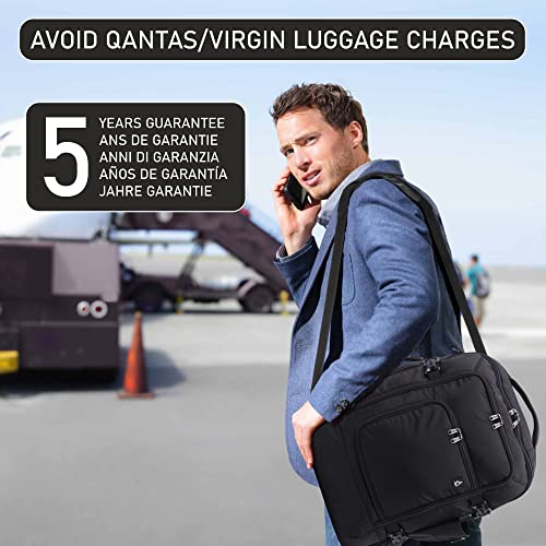 Aerolite 48x34x23 Qantas/Virgin Australia Maximum Size Backpack Eco-Friendly Cabin Luggage Approved Travel Carry On Holdall Lightweight Shoulder Bag Flight Rucksack with YKK Zippers 5 Year Warranty