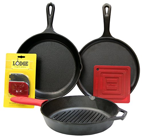 Lodge L6SPA41 Essential 6 Piece Pan Set, Black