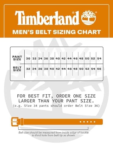 Timberland Men's 35Mm Boot Leather Belt, Dark Brown, 38