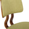 Armen Living Jaguar Dining Chair in Green Fabric and Walnut Wood Finish 20D x 18W x 29H in