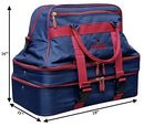 Acclaim Bamburgh Maxi Triple Decker Nylon Four Bowls Level Green Lawn Flat Short Mat Indoor & Outdoor Bowling Carrying Bag (Navy Blue/Burgundy)