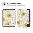 OLAIKE Case for All-New 6.8" Kindle Paperwhite (11th Generation- 2021 Release) - PU Leather Cover with Auto Wake/Sleep - Fits Amazon Kindle Paperwhite Signature Edition, Yellow Flowers