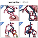 TRIWONDER 50KN Rock Climbing Figure 8 Descender Rescue Belay Device Stop Descender and Carabiner Rock Rappelling Gear (Red)