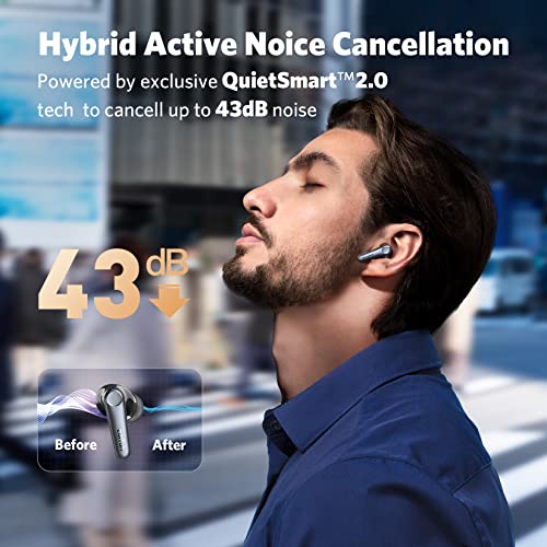 EarFun Air Pro 3 Noise Cancelling Wireless Earbuds, Qualcomm® aptX™ Adaptive Sound, 6 Mics CVC 8.0 ENC, Bluetooth 5.3 TWS Earbuds Wireless, Multipoint Connection, 45H Playtime, App Customize EQ, Black