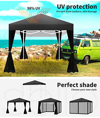 Mountview Gazebo Pop Up Marquee Outdoor Canopy 3x3m Wedding Tent Mesh Side Wall