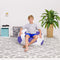 Posh Beanbags Bean Bag Chair, Large-38in, Sports Soccer Ball Purple and White