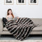 inchgrass Luxury Soft Faux Mink Fur Throw Blanket Shaggy Plush Elegant Weighted Handmade Thick Blanket for Sofa Chair Couch Living Bedding (60"x70", Grey Chinchilla)
