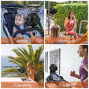 USB Powered Clip on Fan, 5000mAh 360° Rotation Quiet Stroller Fan with Strong Airflow,3Speeds Portable Small Fan with Sturdy Clamp,Perfect Personal Cooling Fan for Office Table Bedroom Kitchen (Black)