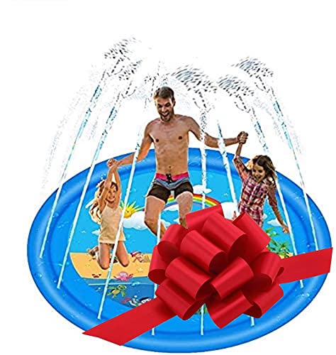 🌈🔆🏖️ 🇦🇺 172cm Rainbow Splash Pad, Sprinkler for Kids, Outdoor Swimming Pool Water Toys Fun for Kids, Toddlers, Boys, Girls, Children…