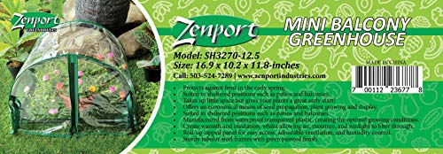 Zenport SH3270-12.5 1-Foot High Balcony Protected Patio, Mini Clear Greenhouse