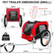 FITTOO Bike Pet Trailer, Foldable Tow Behind Bike Trailers for Small Dogs Cats, Bicycle Bike Pet Carrier Stroller with Universal Bicycle Coupler, Adjustable (Red and Black)