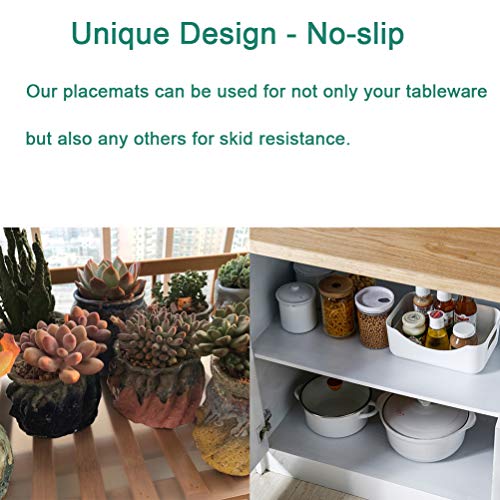 Greengoal Clear Placemats Washable Non-Slip Heat-Resistant, Transparent Mats for Dining Table, Office Desk, Shelves, and Kitchen Counter Cover. (4pcs)
