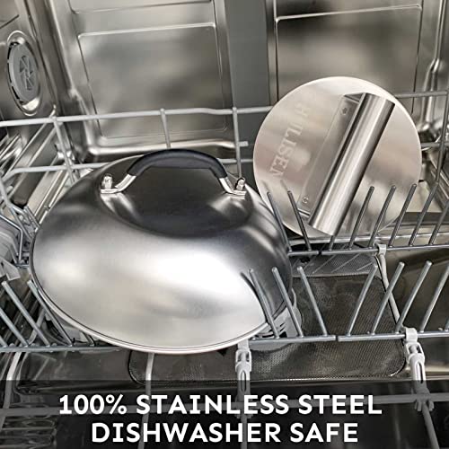 HULISEN Cheese Melting Dome & Smashed Burger Press, 9 Inch Heavy Duty Round Basting Cover with Stainless Steel Burger Smasher, Griddle Accessories Kit for Flat Top Grill Cooking Indoor/Outdoor