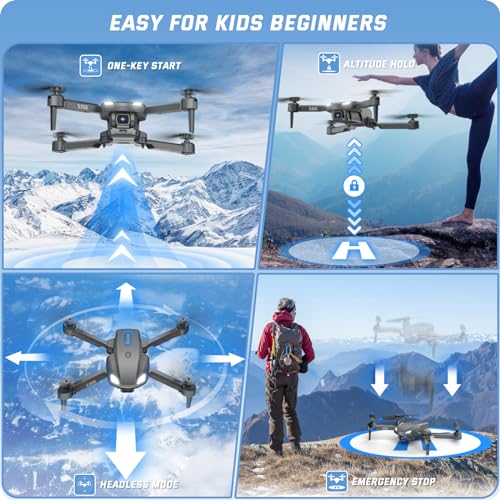 SOTAONE S350 Drone with Camera for Adults, Mini Drones for Kids with 1080P HD FPV Live Video, Remote Control Helicopter Toys Gifts for Boys Girls, Altitude Hold, One Key Start, 2 Batteries, Carry Case
