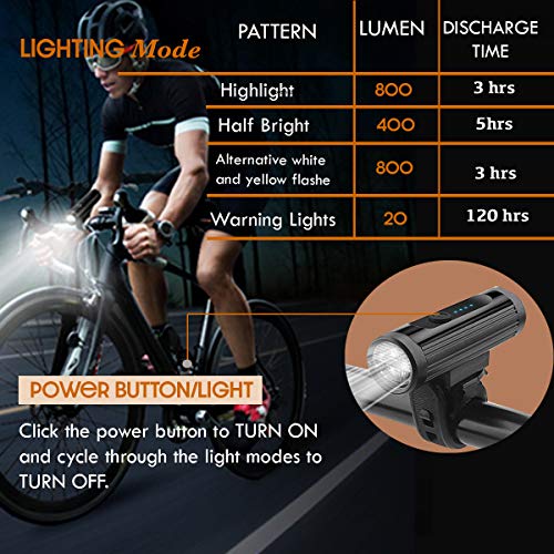 Bike Headlight and Rear Bike Light Set - USB Led Rechargeable Bike Lights Front and Back - Super Bright Bike Light Set - Waterproof - Flashing - Suit Road Cycling, MTB - Apremont