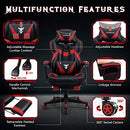 Zeanus Gaming Chair with Footrest Ergonomic Computer Chair with Massage Recliner for Heavy People Racing Gamer Chair Big and Tall Chairs for Adults Red