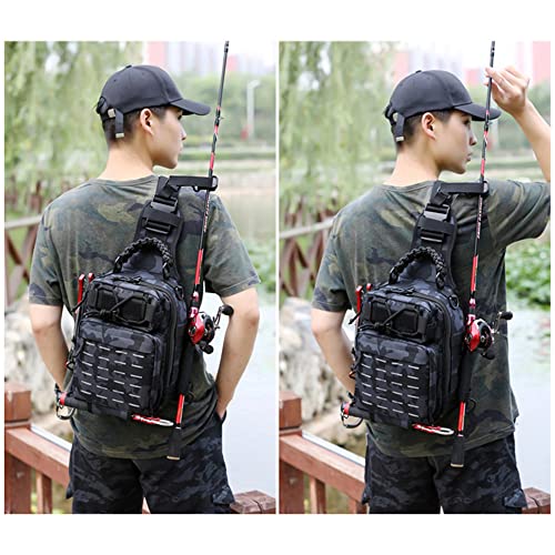 Lixada Fishing Bags, Fishing Tackle Storage Bag, Shoulder Bag, Fishing Equipment, Rod Storage, Tool Bag for Fishing, Hiking, Hunting, Camping and Camping