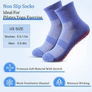 10 Pairs Grip Socks Non Slip Yoga Pilates Hospital Slipper Socks Cushioned Sole Socks for Men Women Pilates Barre, Classic Colors, Medium