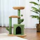 PAWZ Road Cat Tree Cactus Cat Tower with Sisal Covered Scratching Post, Cozy Condo, Plush Perches and Fluffy Balls for Indoor Cats 83.5cm