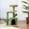 PAWZ Road Cat Tree Cactus Cat Tower with Sisal Covered Scratching Post, Cozy Condo, Plush Perches and Fluffy Balls for Indoor Cats 83.5cm