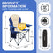 KingCamp 2 Pcs Adjustable Lumbar Support Camping Chairs with Cooler Bag, Folding Camping Chair for Adults with Adjust Armrest, Camp Chair Cup Holder Side and Head Pocket for Picnic Fishing,Max 353lbs