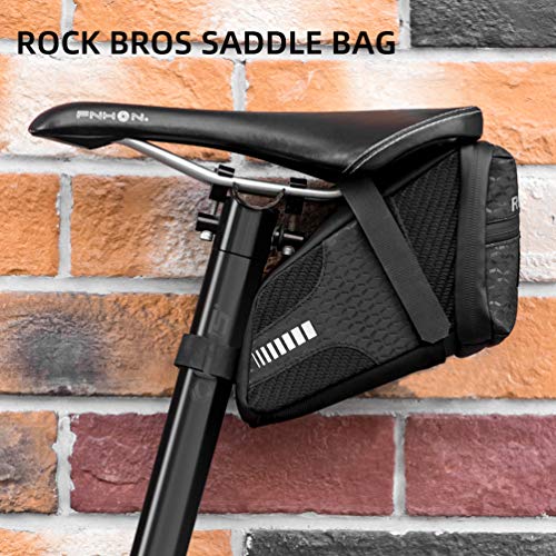 ROCKBROS Bike Saddle Bag Bike Seat Bag Cycling Wedge Pack for Mountain Road Folding Bike 1.5L Bicycle Under Seat Pouch for Bike Accessories Storage