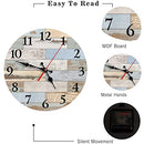 Wall Clock,10 Inch Clocks for Living Room Decor,Silent Non-Ticking Bathroom Wall Clock, Round Country Retro Rustic Style Wall Clock for Christmas Home Bedroom Office