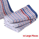 10 Pcs Set, Commercial Grade Vintage Tea Towels Heavy Duty, 100% Cotton, Momi Check Linen, 45cmx80cm, Bigger, Thicker, Better