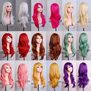 Lady Fashion 70cm Full Curly Wigs Cosplay Costume Anime Party Hair Wavy Long Wig, 11 Colors to Choose (Red)