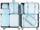 Packing Cubes, 9 Set Packing Cubes with Shoe Bag & Electronics Bag - Luggage Organizers Suitcase Travel Accessories (Sky Blue)