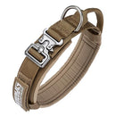 EXCELLENT ELITE SPANKER Tactical Dog Collar Nylon Adjustable K9 Collar Military Dog Collar Heavy Duty Metal Buckle with Handle (Coyote Brown-L)