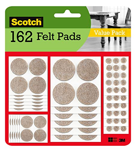 Scotch™ Felt Pads Value Pack, SP845-NA, Beige, 162 Pack