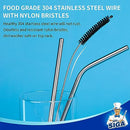 MR.SIGA Straw Cleaner Brush, 10 inch Stainless Steel Straw Brush with Hanging Hole, Pipe Cleaner Brush, 20 Pack