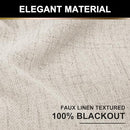 100% Blackout Shield Linen Blackout Curtains 108 Inches Long 2 Panels Set, Clip Rings/Rod Pocket Blackout Curtains, Black Out Curtains & Drapes for Bedroom, 50 inches Wide Each Panel, Cream